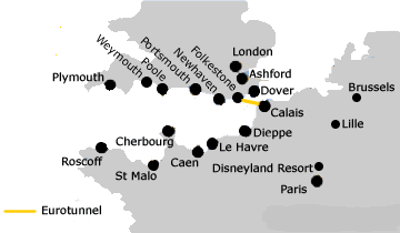 Eurotunnel Route Map